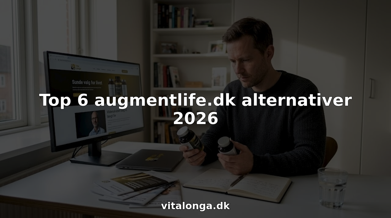 Mand sidder hjemme på sit kontor og overvejer, hvilke kosttilskud der passer bedst til ham.