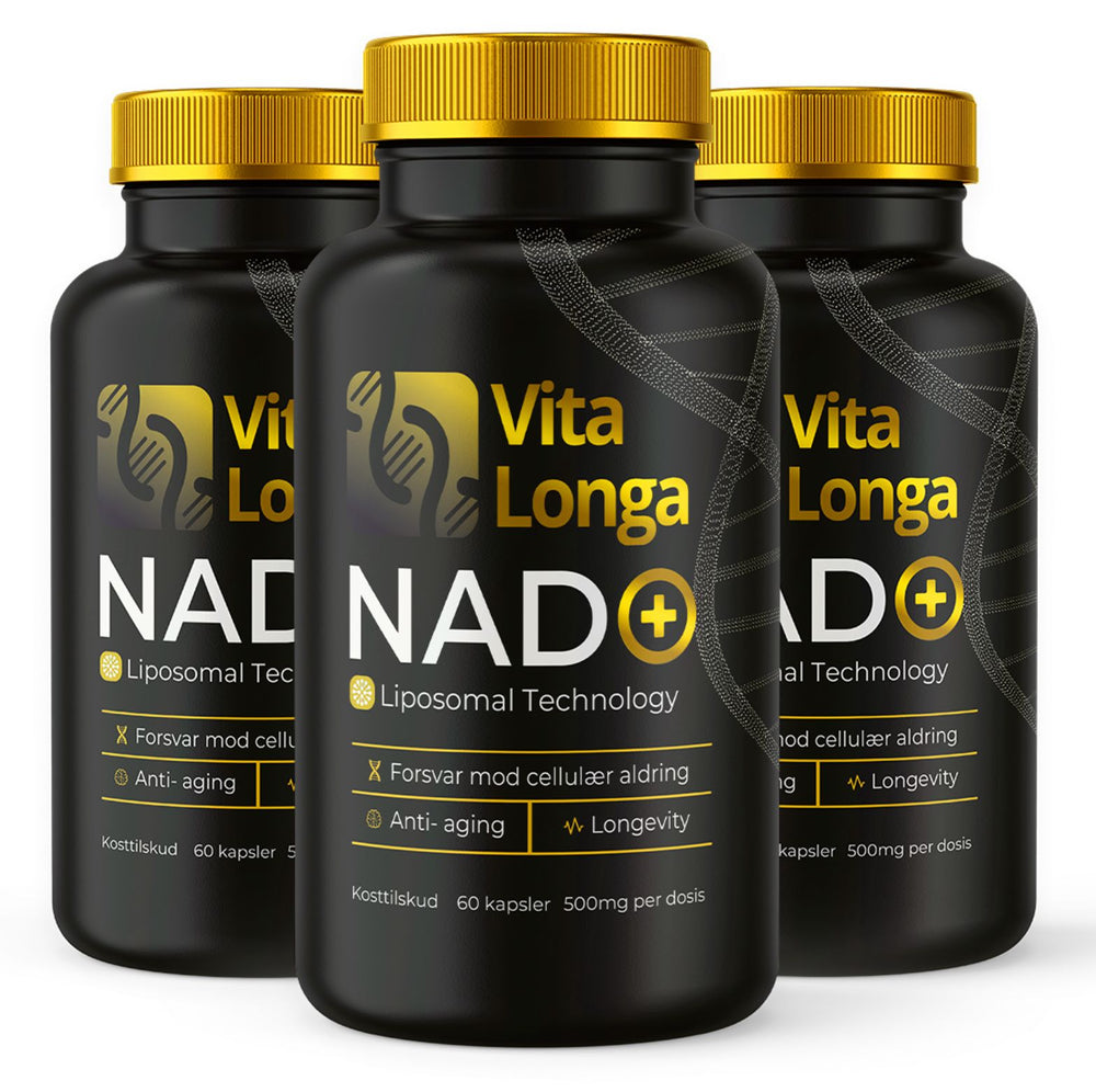 (3-pack) VITA LONGA NAD+, 60 kapsler, 500 mg. 98% renhed