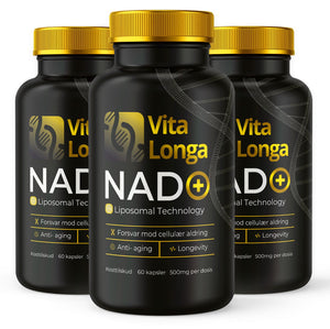 (3-pack) VITA LONGA NAD+, 60 kapsler, 500 mg. 98% renhed
