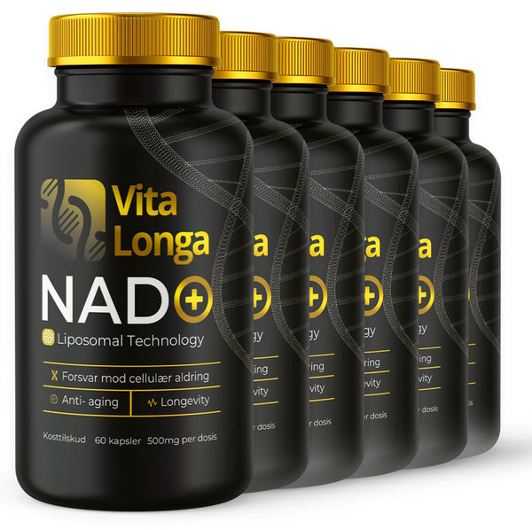 (6-pack) VITA LONGA NAD+, 60 kapsler, 500 mg. 98% renhed