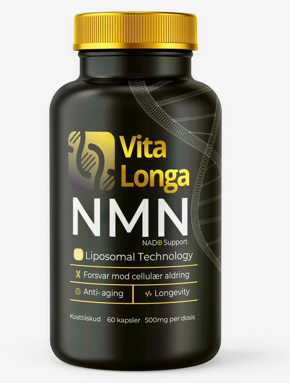 VITA LONGA NMN, 60 kapsler. 500 mg. NMN, 98% renhed