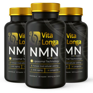 (3-pack) VITA LONGA NMN, 60 kapsler. 500 mg. NMN, 98% renhed
